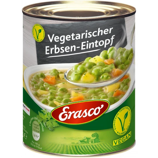 Erasco Vegetarischer Erbsen-Eintopf 800G 1 Erasco Vegetarischer Erbsen-Eintopf 800G