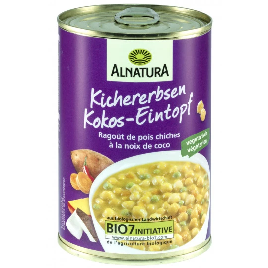 Alnatura Bio Kichererbsen Kokos-Eintopf 400G 1 Alnatura Bio Kichererbsen Kokos-Eintopf 400G