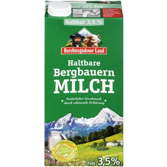 Berchtesgadener Land Haltbare Bergbauern Milch 3,5% 1L 1 Berchtesgadener Land Haltbare Bergbauern Milch 3,5% 1L
