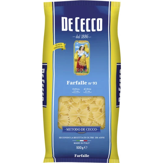 De Cecco Farfalle No 93 500G 1 De Cecco Farfalle No 93 500G