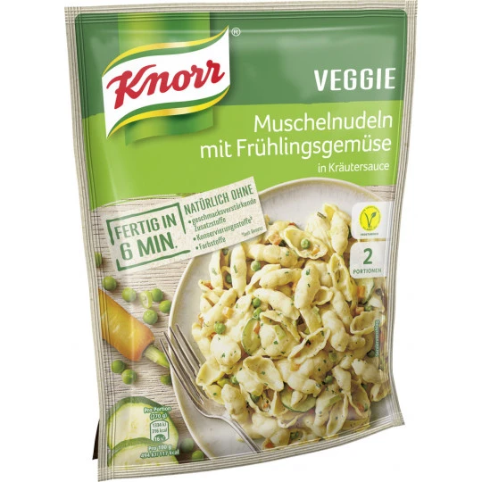 Knorr Veggie Muschelnudeln Mit Frühlingsgemüse In Kräutersauce 155G 1 Knorr Veggie Muschelnudeln Mit Frühlingsgemüse In Kräutersauce 155G