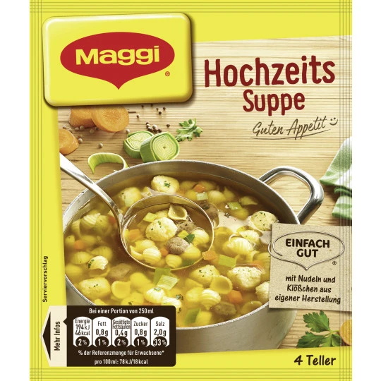 Maggi Guten Appetit! Hochzeits Suppe Ergibt 1L 1 Maggi Guten Appetit! Hochzeits Suppe Ergibt 1L