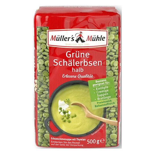 Müller's Mühle Grüne Schälerbsen 500G 1 Müller's Mühle Grüne Schälerbsen 500G