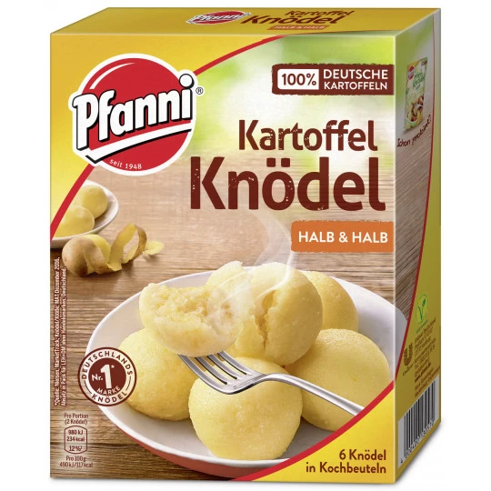 Pfanni Kartoffelknödel Halb & Halb 6 Stück 200G 1 Pfanni Kartoffelknödel Halb & Halb 6 Stück 200G