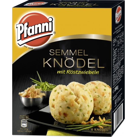 Pfanni Semmel Knödel Mit Röstzwiebeln Im Kochbeutel - 6 Knödel 200G 1 Pfanni Semmel Knödel Mit Röstzwiebeln Im Kochbeutel - 6 Knödel 200G